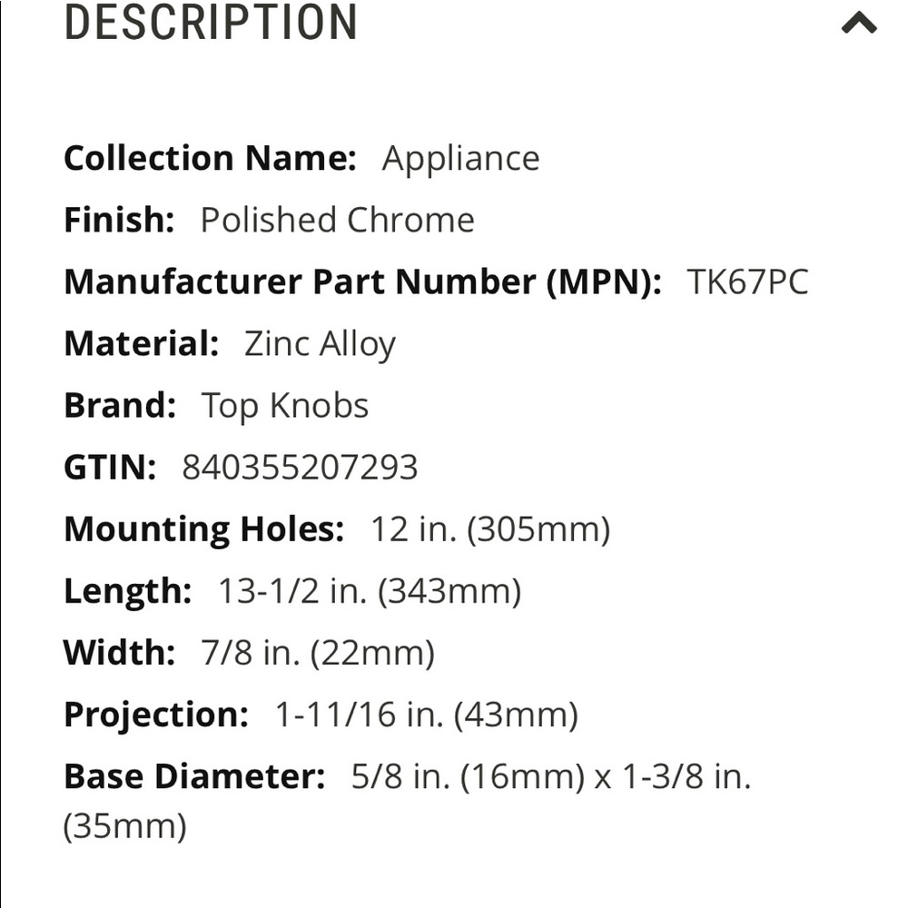 Top Knobs TK67PC - Picture 2 of 4